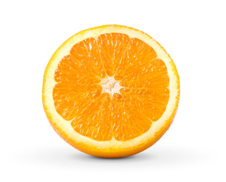 Orange slice isolated on white backgroundの写真素材