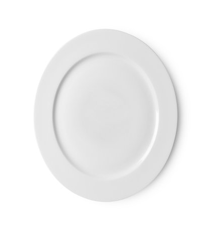 white plate isolated on white backgroundの写真素材