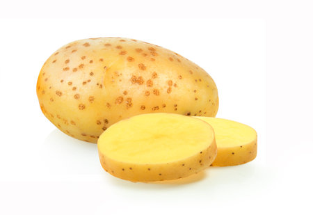 potatoes isolated on white backgroundの写真素材