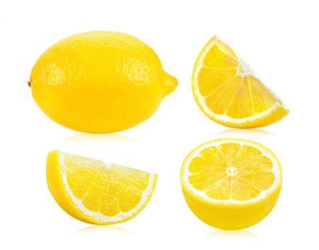 Lemon isolated on white backgroundの写真素材