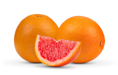 grapefruit citrus fruit isolated on white backgroundの写真素材