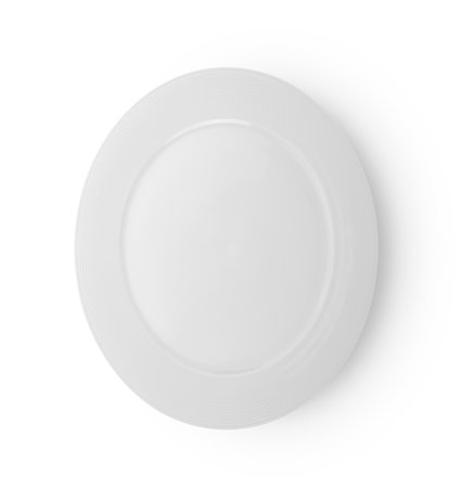 white plate on white background. top viewの写真素材