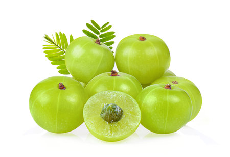 Indian Gooseberry isolated on white backgroundの写真素材