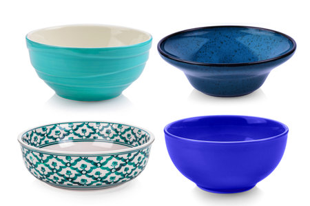 ceramic bowl on white backgroundの写真素材