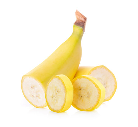 banana isolated on white backgroundの写真素材