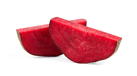 beetroot slice isolated on white backgroundの写真素材