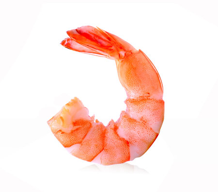 shrimps isolated on white backgroundの写真素材