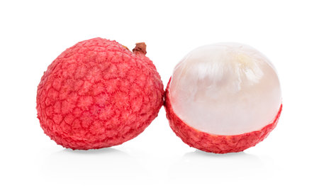 lychee isolated on white backgroundの写真素材