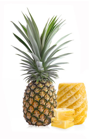 pineapple isolated on white backgroundの写真素材