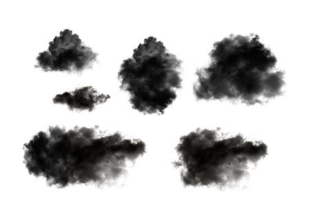 smoke isolated on black backgroundの写真素材