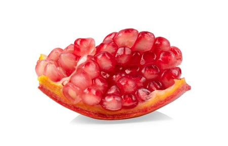 Fresh ripe pomegranate isolated on white backgroundの写真素材