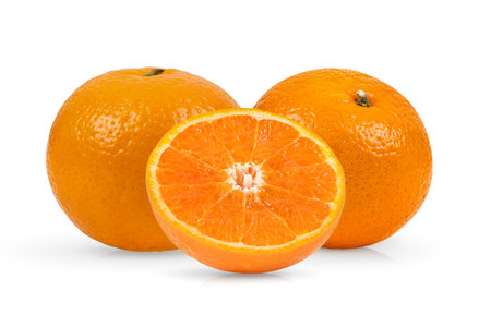Tangerine or clementine isolated on white backgroundの写真素材