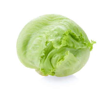 iceberg cabbage isolated on white backgroundの写真素材