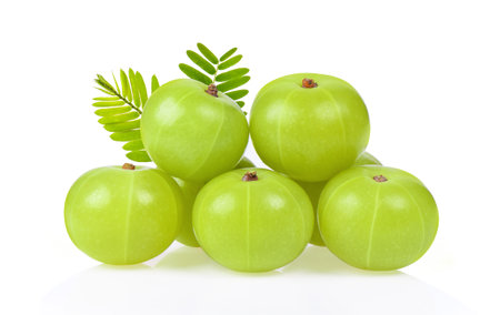 Indian Gooseberry on white backgroundの写真素材