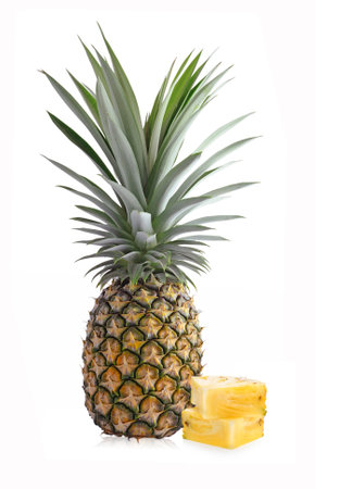 pineapple isolated on white backgroundの写真素材