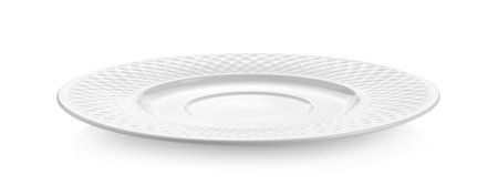 empty ceramic plate isolated on white backgroundの写真素材