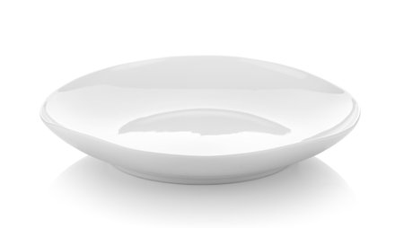 white plate on white backgroundの写真素材