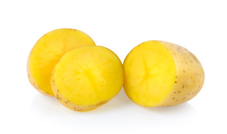 potatoes isolated on white backgroundの写真素材