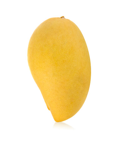 Ripe mango isolated on white backgroundの写真素材