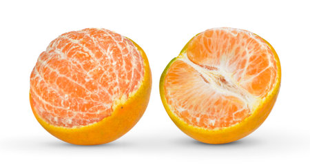 tangerine isolated on white backgroundの写真素材
