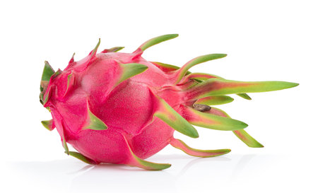 Dragon fruit, pitaya isolated on white backgroundの写真素材