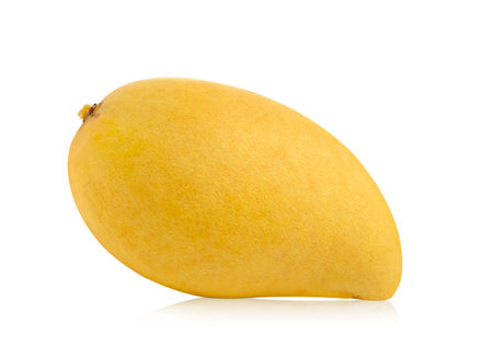 Ripe mango isolated on white backgroundの写真素材