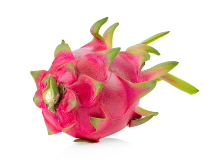 Dragon fruit, pitaya isolated on white backgroundの写真素材