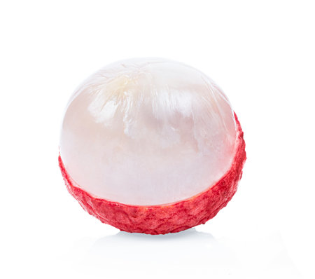 lychee isolated on white backgroundの写真素材
