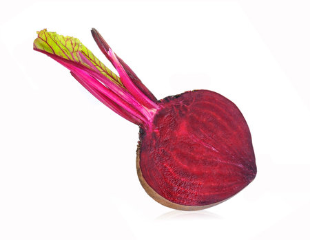 Beetroots slice isolated on white backgroundの写真素材