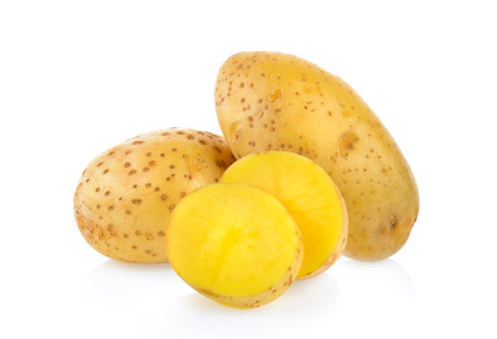 potatoes isolated on white backgroundの写真素材
