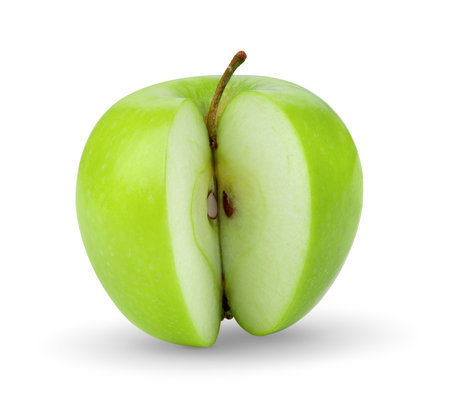 green apple isolated on white backgrondの写真素材