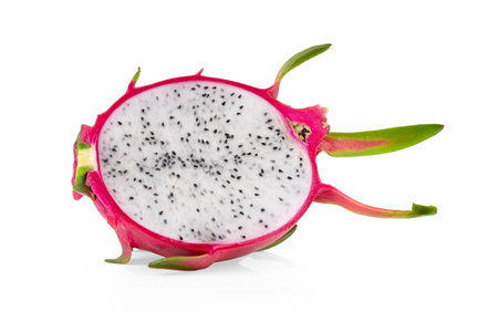 Dragon fruit, pitaya isolated on white backgroundの写真素材