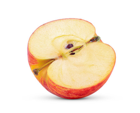 Half apple isolated on white backgroundの写真素材