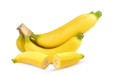 Banana isolated on white backgroundの写真素材