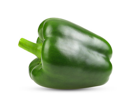 Green pepper isolated on white backgroundの写真素材