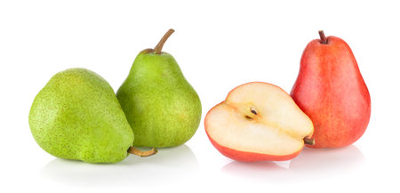 pears isolated on white backgroundの写真素材