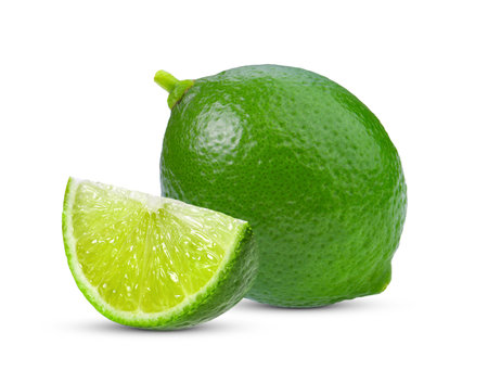 Lime isolated on white backgroundの写真素材