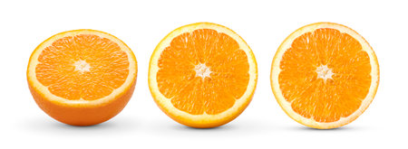 Orange slice isolated on white backgroundの写真素材