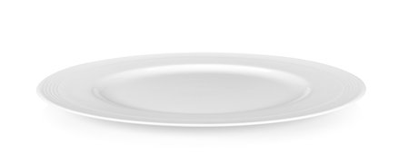 white plate on white backgroundの写真素材