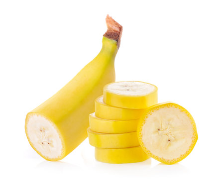 Banana isolated on white backgroundの写真素材