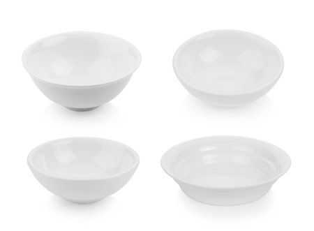 white ceramic bowl on white backgroundの写真素材
