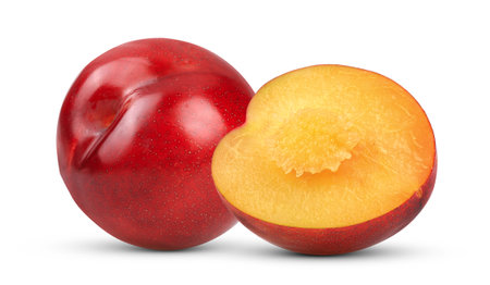 plum isolated on white backgroundの写真素材