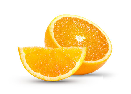 orange slice  isolated on white backgroundの写真素材