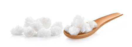 sea salt on white backgroundの写真素材
