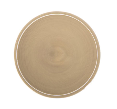 Empty plate isolated on white background top viewの写真素材