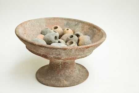 Clay tray and stone beadの写真素材