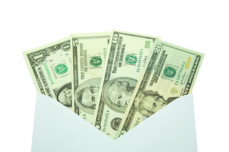 Dollars in the envelope の写真素材