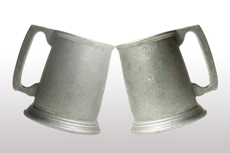 Cheers, Old metal cups の写真素材