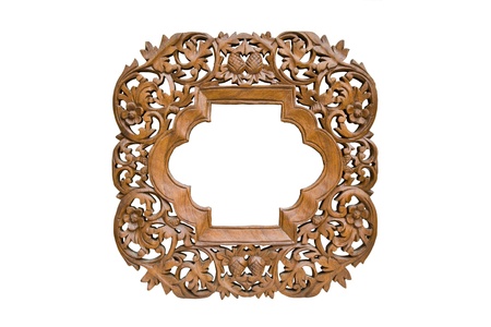 Frame, pattern Thai art carving on wood