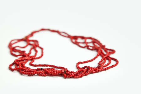 Handmade natural coral necklace の写真素材